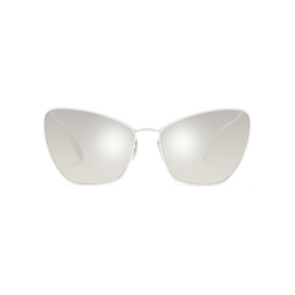 CELINE WHITE SILVER MIRRORED BUTTERFLY SUNGLASSES CL40069U - Picture 3 of 9